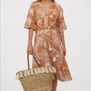 H&M Linen Blend Kaftan Dress